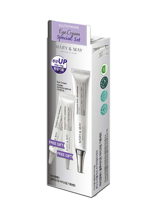 Mary & May Glutathione Eye Cream Set Special Set de Îngrijire pentru Hidratare și Strălucire 3 Bucăți