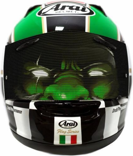 Adhesive Perforated Green Monster Ov6p Helmet Sticker