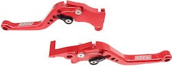 Kozi Set of Motorcycle Brake/Clutch Levers Flexible Adjustable for Sym VF 185 Red 01SYMVF3IRD