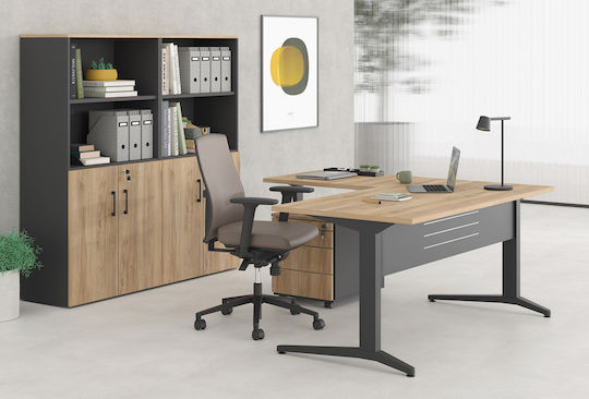 Birou de Lucru Dromeas Seria Altis Dimensiuni 160x160x73 cm Cadru Fronton Nuanță Negru Suprafață Nuanță Nuc H3700 Birou de Lucru Dromeas Seria Altis Dimensiuni 160x160x73 cm Cadru Fronton Nuanță Negru Suprafață Nuanță Nuc H3700
