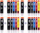 4 Full set+4 Μαύρα 24τεμ ΣΥΜΒΑΤΟ ΚΑΙΝΟΥΡΓΙΟ ΜΕΛΑΝΙ CANON PGI550XL PGI-550XL 25ml / CLI551XL 15ml (Όλα τα χρώματα) Canon IP7250, IP8750 Pixma, MG5450, MG5450S, MG5550, MG5650, MG5655, MG6350, MG6450, MG6650, MG7550, MX725, MX925, IX6850 Πακέτο Συμβατών Μελανιών Εκτυπωτή InkJet Canon 15ml Πολλαπλό (Color) / Μαύρο 24τμχ