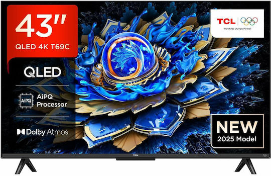 TCL Smart Τηλεόραση 43" 4K UHD QLED T69C HDR (2025) 43T69C