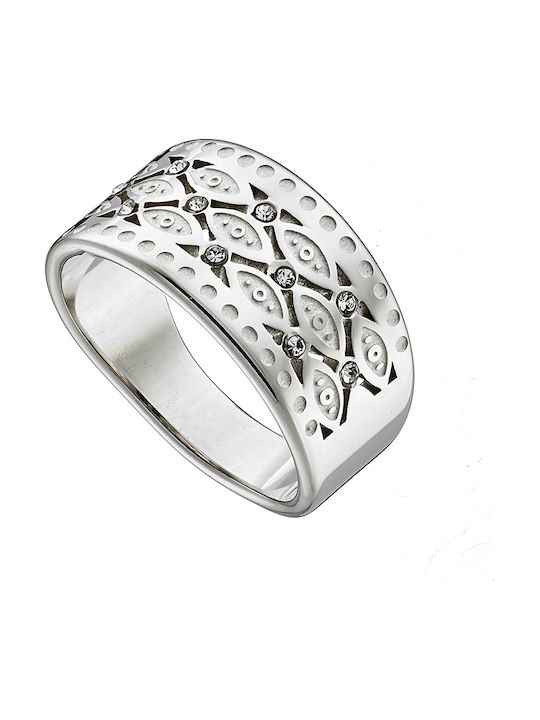 Graloro Damen Ring mit Zirkonia aus Stahl Vergoldet