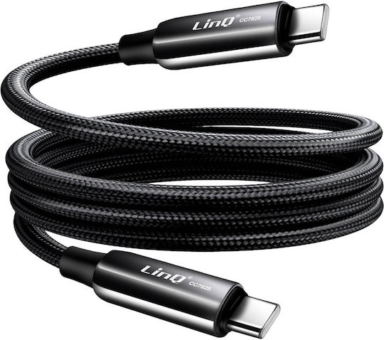 Linq USB-C to USB-C Cable 4A Power Delivery 80W Durable Braided Nylon 1.2m Black