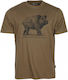 Herren Kurzarm Pinewood Wild Boar Heather Olivgrün