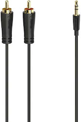 Hama Audiokabel 3,5mm Klinkenkabel 2 Rca Stereo Goldbeschichtet 1,5 m