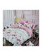 Kotonia Home Duvet Cover Set Double with 4 Pillowcases & 1 Sheet 200x230 Yoyo Floral