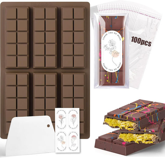 Mold Dubai Chocolate Set Stickers Форма за сладкарство от силикон 1бр