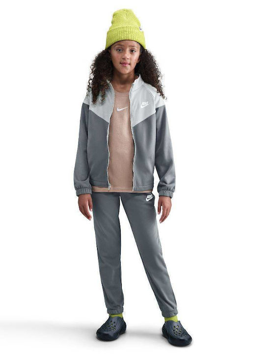 Παιδικό Σετ Φόρμας Dri-Fit Smoke Grey / White 2τμχ NSW