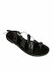 Greek Leather Women's Flat Sandals Black