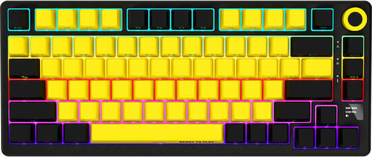 Lorgar KBP7075W Wireless Gaming Mechanical Keyboard 75% with RGB lighting (English UK) Yellow
