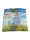 Damen Quadratischer Schal Fu Hellblau Gelb 70x70 cm