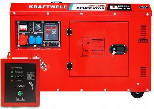 Kraftwele Three-phase Silent Generator Petroleum with Handle, Wheels, and Maximum Power 16kVA