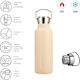 AlpinPro Recyclable Thermos Bottle Plastic / Stainless Steel BPA Free 550ml Ivory Jade White