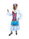 Chios Traditional Costume with 3 Rows Necklace with 45 Coins White/Burgundy