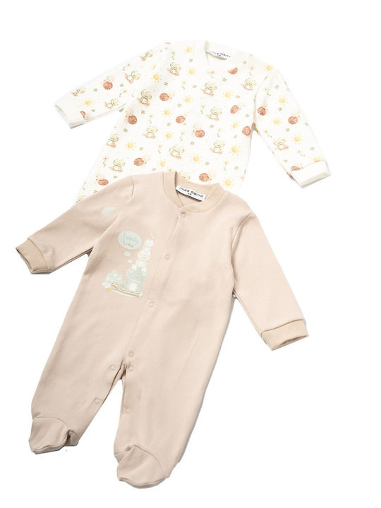 Evita Set Babystrampler Langärmliges Beige 2Stück