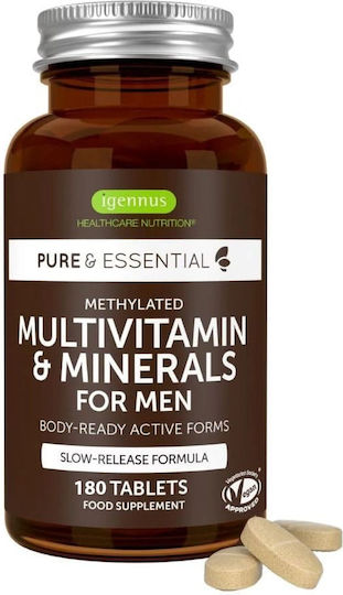 iGennus Multivitamin & Minerals Πολυβιταμίνη για Ενέργεια & το Νευρικό Σύστημα 180 ταμπλέτες