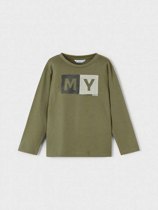 Mayoral Kids Long-Sleeved Green Basic Blouse