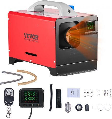 Vevor Diesel Air Heater Diesel Parking Heater 8 Kw Dc 12-24 V Black Lcd Switch