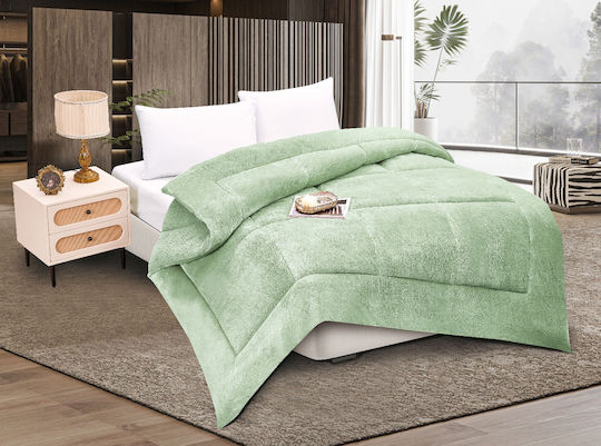 Silk Fashion Κουβερτοπάπλωμα Μονό 160x220εκ. Solid Light Green 320 GSM