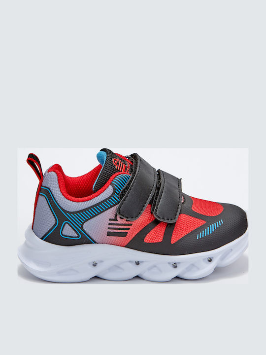 Kids Sneakers with Scratch & Lights Red