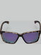 Admiral Women's Sunglasses with Multicolour Tartaruga Plastic Frame and Purple Polarized Mirror Lens