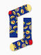 Long Cotton Socks Fast Food Design Socks 100 Blue