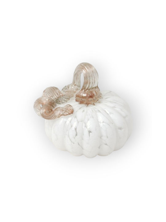 Pumpkin Decorative Glass Handmade White 12.5x10.5cm Cqb87262m