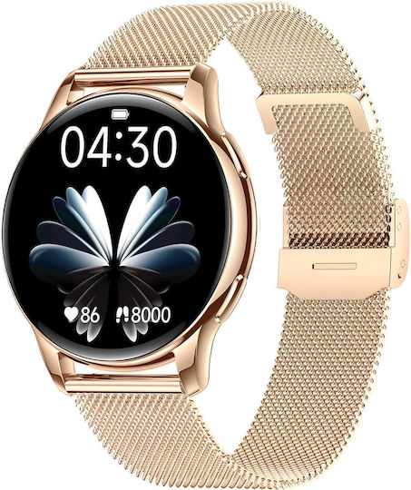 Microwear Y11 Smartwatch with Heart Rate Monitor (Gold Steel)