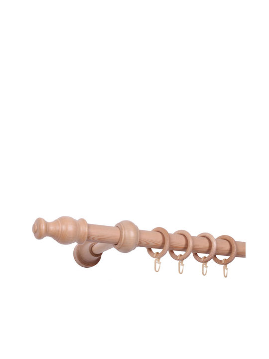 Hölzernes Vorhangstange Milano Einzeln Φ28mm 160cm Natürliche Farbe