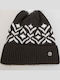 Pom Pom Beanie Unisex Σκούφος Πλεκτός σε Μαύρο χρώμα