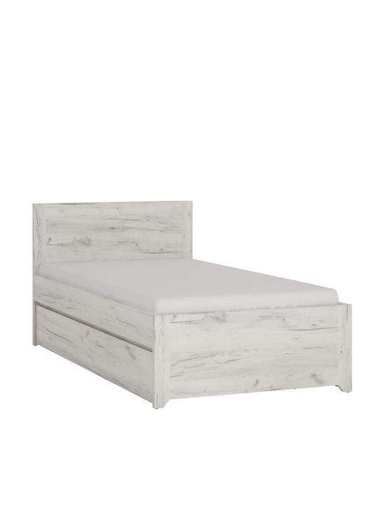 Pat pentru Copii Clasic Single cu Pat Glisant Gri pentru Saltea 90x200cm