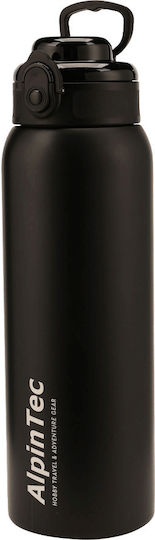 Alpin Flasche Thermosflasche Kunststoff / Rostfreier Stahl 1lt Black