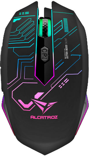 Alcatroz Air Ultra 8000 Drahtlos RGB Gaming Gaming Maus Schwarz