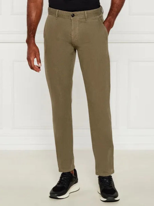Boss Pantaloni Chino Elastic cu Croială Slim Verde