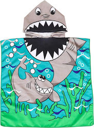Grey Blue Shark Kid's Poncho Hood Queen Mother Grey Blue Shark Kid's Poncho Hood Queen Mother