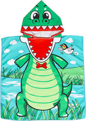 Green Crocodile Παιδικό Πόντσο Κουκούλα Queen Mother Green Crocodile Παιδικό Πόντσο Κουκούλα Queen Mother