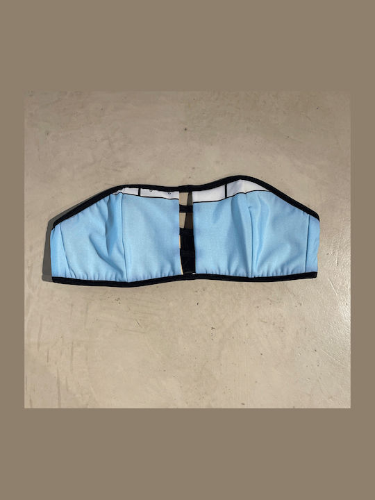 Chic Mess Strapless Bikini Top Light Blue