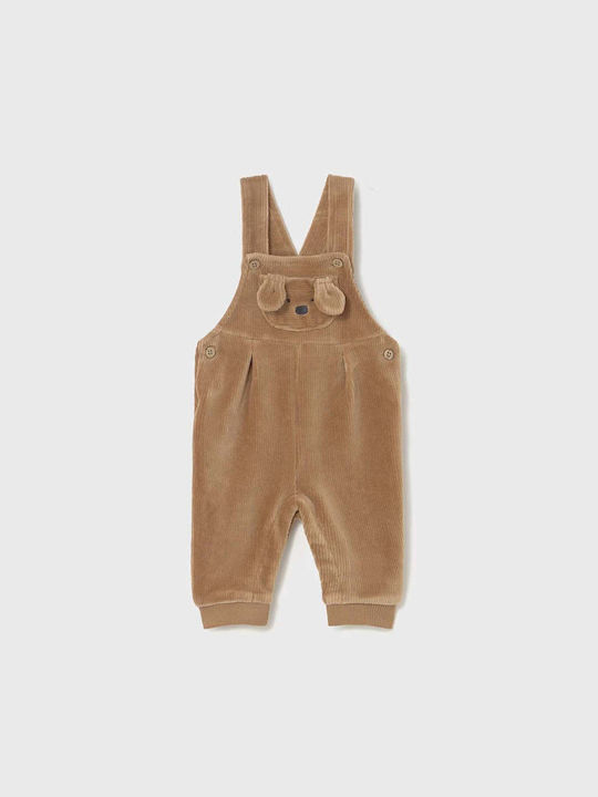 Mayoral Kids' Corduroy Overall Beige Caramel