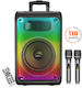 Sonic Gear Karaoke-Lautsprecher mit Kabellosen Mikrofonen und Lichteffekte Hyperbox 1200 Pro HB-PRO1200 Schwarz