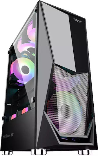 Armaggeddon Tritron1 Gaming Midi Tower Κουτί Υπολογιστή με Πλαϊνό Παράθυρο και ARGB Φωτισμό Μαύρο