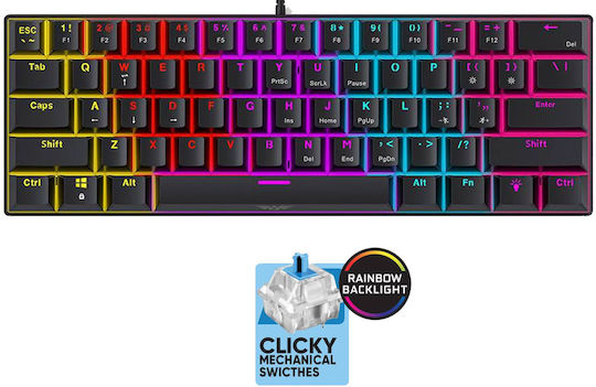 Armaggeddon MKA-1C Gaming Μηχανικό Πληκτρολόγιο με Custom Blue διακόπτες και Φωτιζόμενα πλήκτρα (Αγγλικό US)