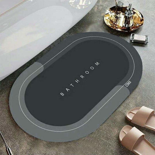 Antiderapant Covoraș de Baie Oval Gri 78x48buc