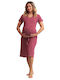 Angel's Secret Hearts Nightgown Maternity & Nursing Bordeaux
