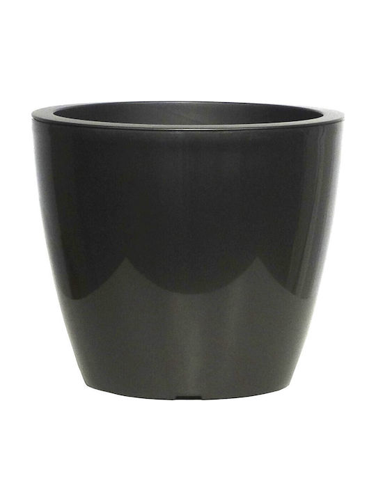 Plant Pots Linea Gloss 7lt-d25x21h Cm-Grey