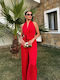 Women's Strapless One-piece Suit Fiery Red