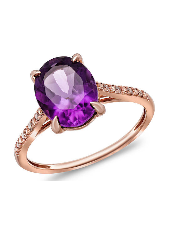 Diamond Group Damen Ring mit Diamant aus Roségold 14K
