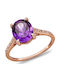 Diamond Group Ring with Diamond made of Rose Gold 18K