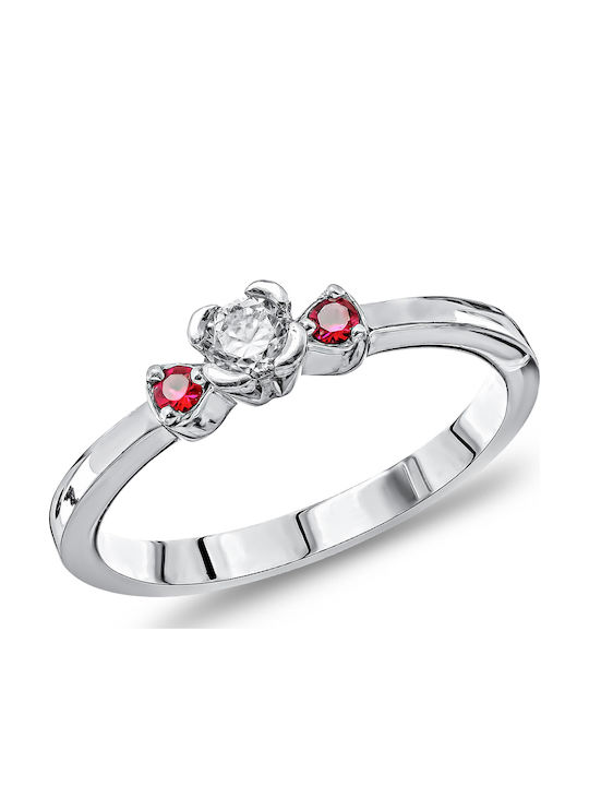 Kiriakos Gofas Damen Ring mit Steinen aus Weißgold 14K