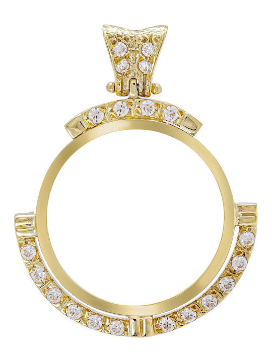 Kiriakos Gofas Charm with Stones made of 14K Gold